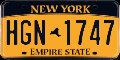 NY license plate HGN1747