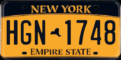 NY license plate HGN1748