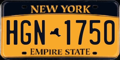 NY license plate HGN1750