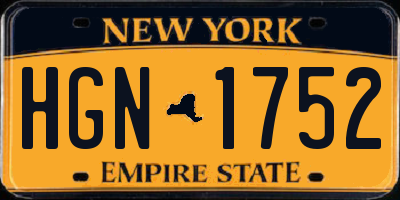 NY license plate HGN1752