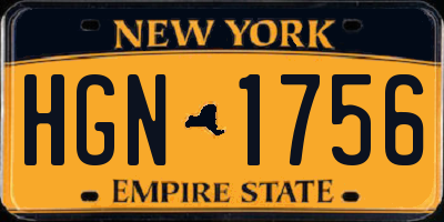 NY license plate HGN1756