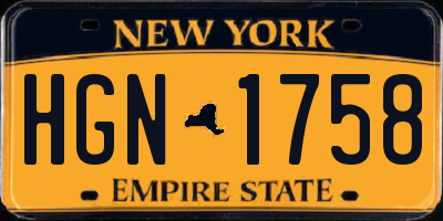 NY license plate HGN1758