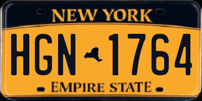 NY license plate HGN1764