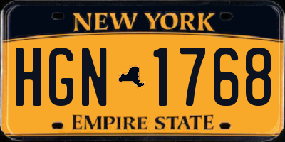 NY license plate HGN1768