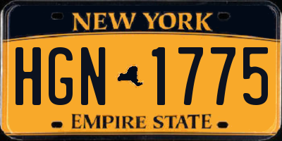 NY license plate HGN1775