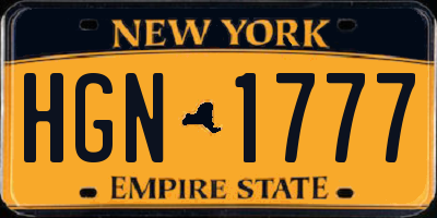 NY license plate HGN1777