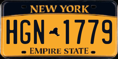 NY license plate HGN1779