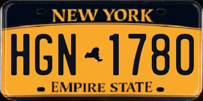 NY license plate HGN1780