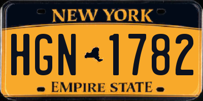 NY license plate HGN1782