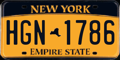 NY license plate HGN1786