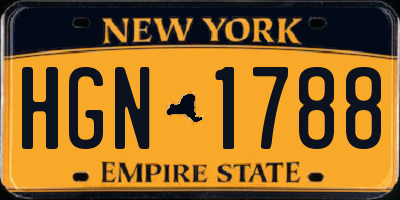 NY license plate HGN1788