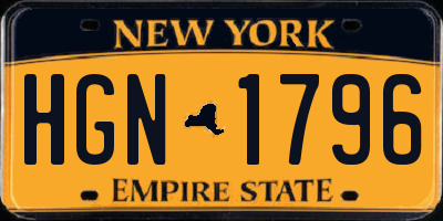 NY license plate HGN1796