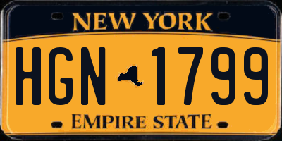 NY license plate HGN1799