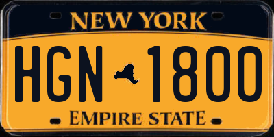 NY license plate HGN1800