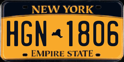 NY license plate HGN1806