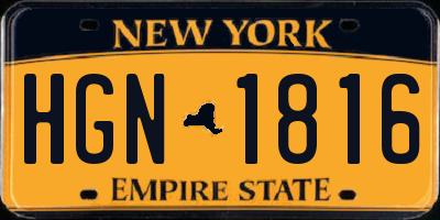NY license plate HGN1816