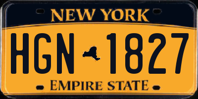 NY license plate HGN1827