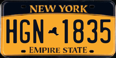 NY license plate HGN1835