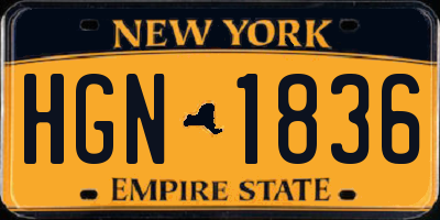 NY license plate HGN1836