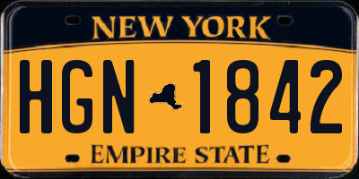 NY license plate HGN1842