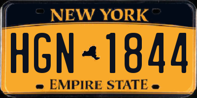 NY license plate HGN1844