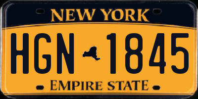 NY license plate HGN1845