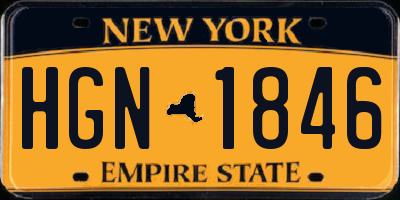 NY license plate HGN1846