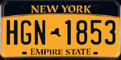 NY license plate HGN1853