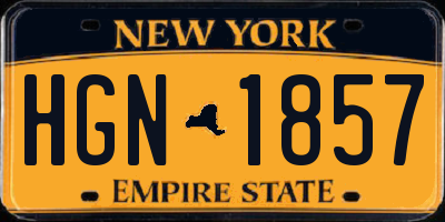 NY license plate HGN1857