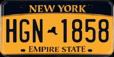 NY license plate HGN1858