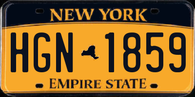 NY license plate HGN1859