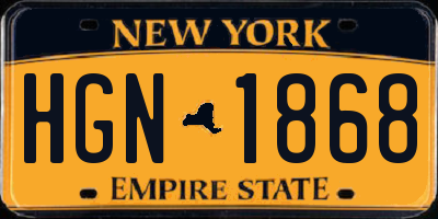 NY license plate HGN1868