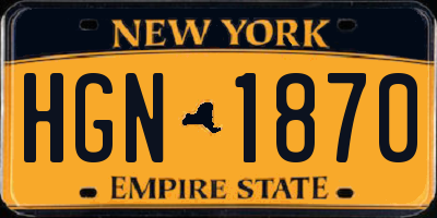 NY license plate HGN1870