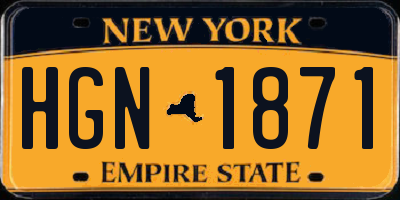 NY license plate HGN1871