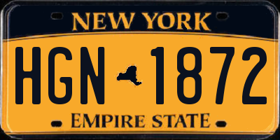 NY license plate HGN1872