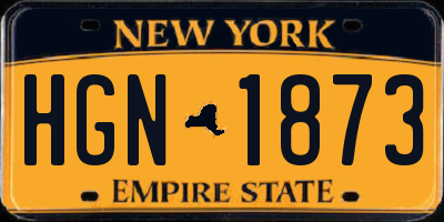 NY license plate HGN1873