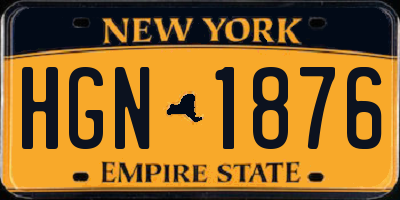 NY license plate HGN1876