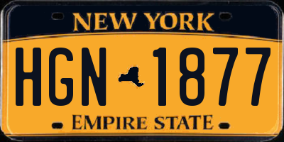 NY license plate HGN1877