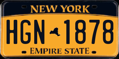 NY license plate HGN1878