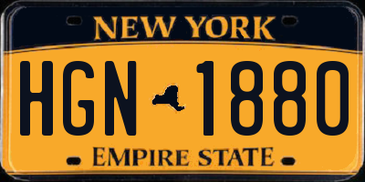 NY license plate HGN1880