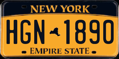 NY license plate HGN1890