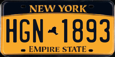 NY license plate HGN1893