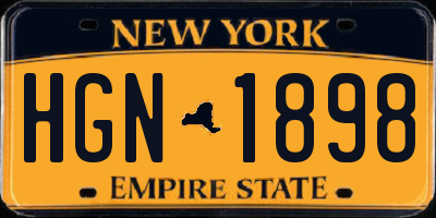 NY license plate HGN1898