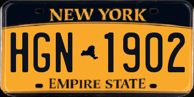 NY license plate HGN1902