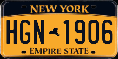 NY license plate HGN1906