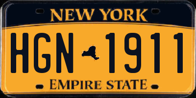NY license plate HGN1911