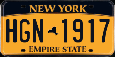 NY license plate HGN1917