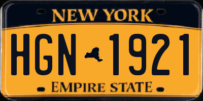 NY license plate HGN1921