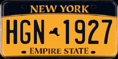 NY license plate HGN1927