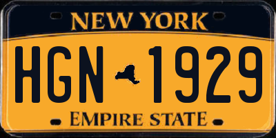 NY license plate HGN1929